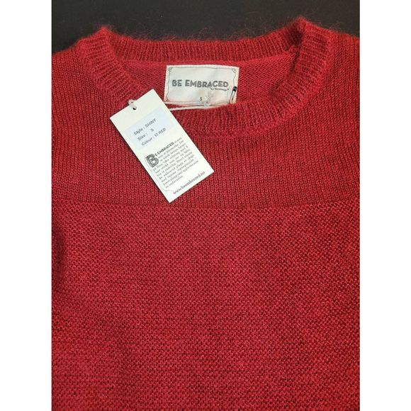 Be Embraced by Vernisage Women's Long Sleeves Mohair Blend Red Sweater Size S - Picture 4 of 9